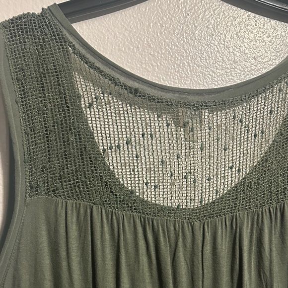 Cupio Olive Green Crochet Layered Tank - Picture 12 of 14
